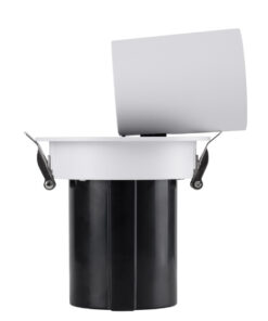 GloboStar® VIRGO-M 60307 Χωνευτό LED Spot Downlight TrimLess Φ11cm 12W 1500lm 36° AC 220-240V IP20 Φ11cm x Υ11.5cm – Στρόγγυλο – Λευκό με Μαύρο Κάτοπτρο – Θερμό Λευκό 2700K – Bridgelux COB – 5 Years Warranty