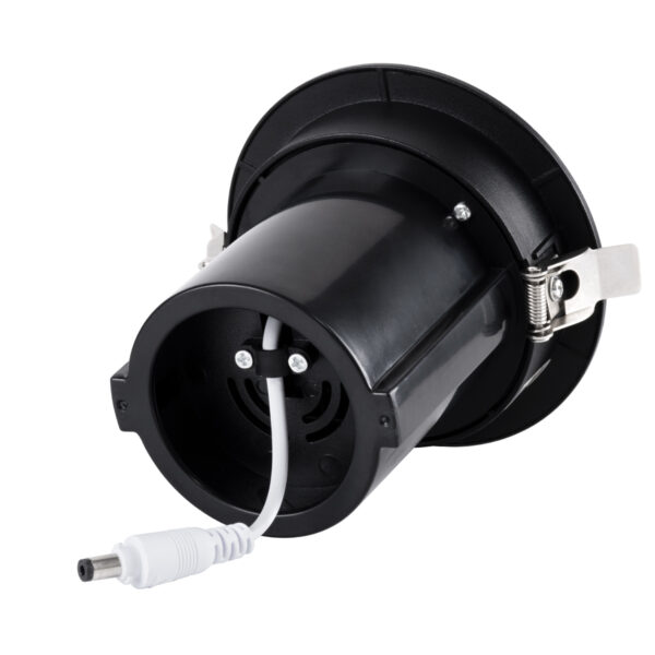 GloboStar® VIRGO-M 60308 Χωνευτό LED Spot Downlight TrimLess Φ11cm 12W 1560lm 36° AC 220-240V IP20 Φ11cm x Υ11.5cm – Στρόγγυλο – Μαύρο – Φυσικό Λευκό 4500K – Bridgelux COB – 5 Years Warranty