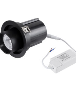 GloboStar® VIRGO-M 60308 Χωνευτό LED Spot Downlight TrimLess Φ11cm 12W 1560lm 36° AC 220-240V IP20 Φ11cm x Υ11.5cm – Στρόγγυλο – Μαύρο – Φυσικό Λευκό 4500K – Bridgelux COB – 5 Years Warranty