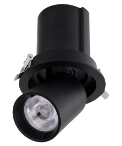 GloboStar® VIRGO-M 60308 Χωνευτό LED Spot Downlight TrimLess Φ11cm 12W 1560lm 36° AC 220-240V IP20 Φ11cm x Υ11.5cm – Στρόγγυλο – Μαύρο – Φυσικό Λευκό 4500K – Bridgelux COB – 5 Years Warranty