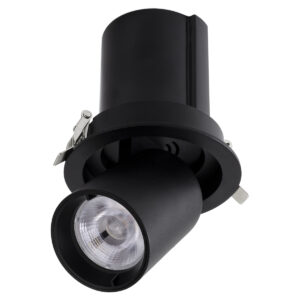 GloboStar® VIRGO-M 60308 Χωνευτό LED Spot Downlight TrimLess Φ11cm 12W 1560lm 36° AC 220-240V IP20 Φ11cm x Υ11.5cm – Στρόγγυλο – Μαύρο – Φυσικό Λευκό 4500K – Bridgelux COB – 5 Years Warranty