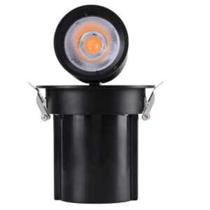 GloboStar® VIRGO-M 60309 Χωνευτό LED Spot Downlight TrimLess Φ11cm 12W 1500lm 36° AC 220-240V IP20 Φ11cm x Υ11.5cm – Στρόγγυλο – Μαύρο – Θερμό Λευκό 2700K – Bridgelux COB – 5 Years Warranty