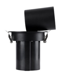 GloboStar® VIRGO-M 60309 Χωνευτό LED Spot Downlight TrimLess Φ11cm 12W 1500lm 36° AC 220-240V IP20 Φ11cm x Υ11.5cm – Στρόγγυλο – Μαύρο – Θερμό Λευκό 2700K – Bridgelux COB – 5 Years Warranty