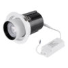 GloboStar® VIRGO-B 60310 Χωνευτό LED Spot Downlight TrimLess Φ13.5cm 20W 2600lm 36° AC 220-240V IP20 Φ13.5cm x Υ14cm – Στρόγγυλο – Λευκό με Μαύρο Κάτοπτρο – Φυσικό Λευκό 4500K – Bridgelux COB – 5 Years Warranty