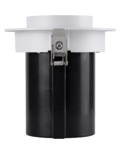 GloboStar® VIRGO-B 60310 Χωνευτό LED Spot Downlight TrimLess Φ13.5cm 20W 2600lm 36° AC 220-240V IP20 Φ13.5cm x Υ14cm – Στρόγγυλο – Λευκό με Μαύρο Κάτοπτρο – Φυσικό Λευκό 4500K – Bridgelux COB – 5 Years Warranty