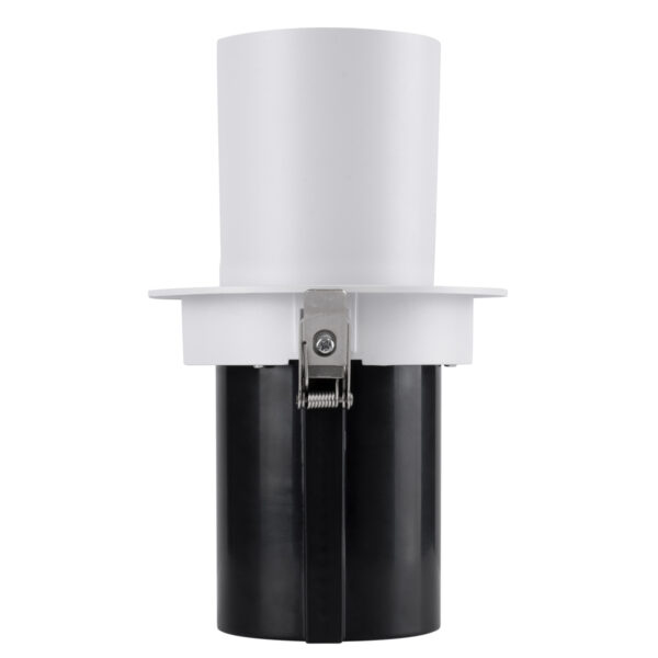 GloboStar® VIRGO-B 60310 Χωνευτό LED Spot Downlight TrimLess Φ13.5cm 20W 2600lm 36° AC 220-240V IP20 Φ13.5cm x Υ14cm – Στρόγγυλο – Λευκό με Μαύρο Κάτοπτρο – Φυσικό Λευκό 4500K – Bridgelux COB – 5 Years Warranty