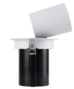 GloboStar® VIRGO-B 60310 Χωνευτό LED Spot Downlight TrimLess Φ13.5cm 20W 2600lm 36° AC 220-240V IP20 Φ13.5cm x Υ14cm – Στρόγγυλο – Λευκό με Μαύρο Κάτοπτρο – Φυσικό Λευκό 4500K – Bridgelux COB – 5 Years Warranty