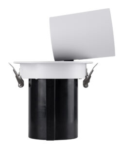 GloboStar® VIRGO-B 60310 Χωνευτό LED Spot Downlight TrimLess Φ13.5cm 20W 2600lm 36° AC 220-240V IP20 Φ13.5cm x Υ14cm – Στρόγγυλο – Λευκό με Μαύρο Κάτοπτρο – Φυσικό Λευκό 4500K – Bridgelux COB – 5 Years Warranty