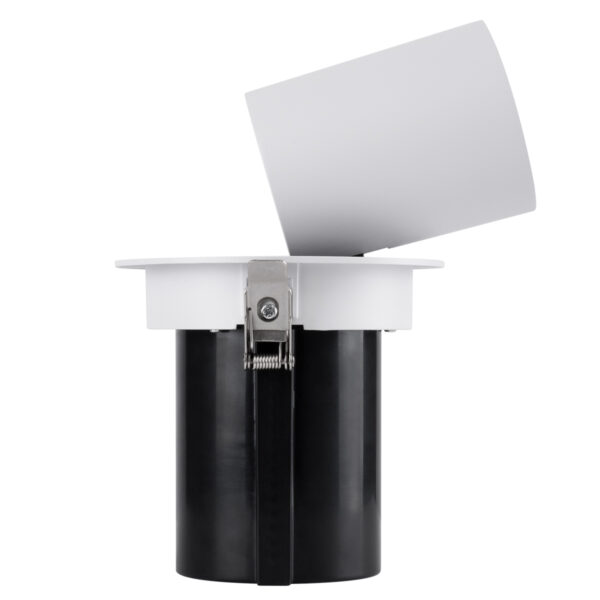GloboStar® VIRGO-B 60311 Χωνευτό LED Spot Downlight TrimLess Φ13.5cm 20W 2500lm 36° AC 220-240V IP20 Φ13.5cm x Υ14cm – Στρόγγυλο – Λευκό με Μαύρο Κάτοπτρο – Θερμό Λευκό 2700K – Bridgelux COB – 5 Years Warranty