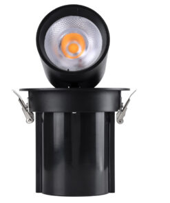 GloboStar® VIRGO-B 60312 Χωνευτό LED Spot Downlight TrimLess Φ13.5cm 20W 2600lm 36° AC 220-240V IP20 Φ13.5cm x Υ14cm – Στρόγγυλο – Μαύρο – Φυσικό Λευκό 4500K – Bridgelux COB – 5 Years Warranty