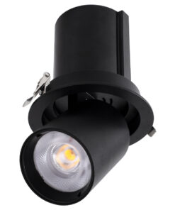 GloboStar® VIRGO-B 60312 Χωνευτό LED Spot Downlight TrimLess Φ13.5cm 20W 2600lm 36° AC 220-240V IP20 Φ13.5cm x Υ14cm – Στρόγγυλο – Μαύρο – Φυσικό Λευκό 4500K – Bridgelux COB – 5 Years Warranty