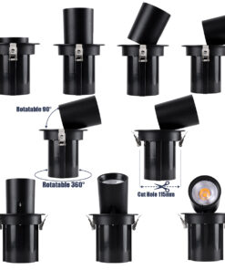 GloboStar® VIRGO-B 60312 Χωνευτό LED Spot Downlight TrimLess Φ13.5cm 20W 2600lm 36° AC 220-240V IP20 Φ13.5cm x Υ14cm – Στρόγγυλο – Μαύρο – Φυσικό Λευκό 4500K – Bridgelux COB – 5 Years Warranty