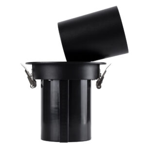 GloboStar® VIRGO-B 60312 Χωνευτό LED Spot Downlight TrimLess Φ13.5cm 20W 2600lm 36° AC 220-240V IP20 Φ13.5cm x Υ14cm – Στρόγγυλο – Μαύρο – Φυσικό Λευκό 4500K – Bridgelux COB – 5 Years Warranty