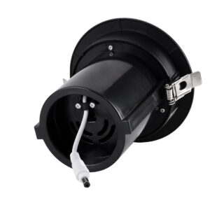 GloboStar® VIRGO-B 60313 Χωνευτό LED Spot Downlight TrimLess Φ13.5cm 20W 2500lm 36° AC 220-240V IP20 Φ13.5cm x Υ14cm – Στρόγγυλο – Μαύρο – Θερμό Λευκό 2700K – Bridgelux COB – 5 Years Warranty