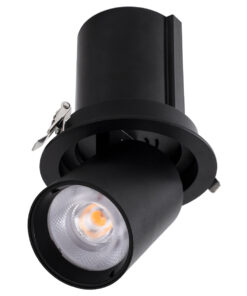 GloboStar® VIRGO-B 60313 Χωνευτό LED Spot Downlight TrimLess Φ13.5cm 20W 2500lm 36° AC 220-240V IP20 Φ13.5cm x Υ14cm – Στρόγγυλο – Μαύρο – Θερμό Λευκό 2700K – Bridgelux COB – 5 Years Warranty