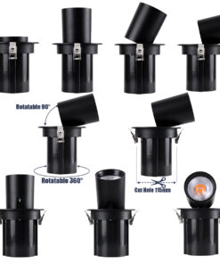 GloboStar® VIRGO-B 60313 Χωνευτό LED Spot Downlight TrimLess Φ13.5cm 20W 2500lm 36° AC 220-240V IP20 Φ13.5cm x Υ14cm – Στρόγγυλο – Μαύρο – Θερμό Λευκό 2700K – Bridgelux COB – 5 Years Warranty