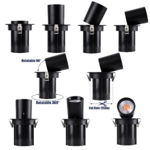 GloboStar® VIRGO-B 60313 Χωνευτό LED Spot Downlight TrimLess Φ13.5cm 20W 2500lm 36° AC 220-240V IP20 Φ13.5cm x Υ14cm – Στρόγγυλο – Μαύρο – Θερμό Λευκό 2700K – Bridgelux COB – 5 Years Warranty