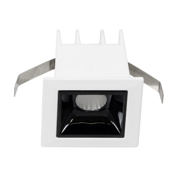 GloboStar® LUMINAR SUPERIOR 60314 Χωνευτό LED Spot Downlight TrimLess 2W 280lm 36° AC 220-240V IP20 Μ4.3 x Π4.3 x Υ4.5cm – Λευκό με Μαύρο Κάτοπτρο – Φυσικό Λευκό 4500K – Bridgelux High Lumen Chip Gen2 – TÜV Certified Driver – 5 Years Warranty