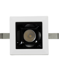 GloboStar® LUMINAR SUPERIOR 60314 Χωνευτό LED Spot Downlight TrimLess 2W 280lm 36° AC 220-240V IP20 Μ4.3 x Π4.3 x Υ4.5cm – Λευκό με Μαύρο Κάτοπτρο – Φυσικό Λευκό 4500K – Bridgelux High Lumen Chip Gen2 – TÜV Certified Driver – 5 Years Warranty