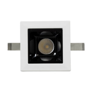 GloboStar® LUMINAR SUPERIOR 60314 Χωνευτό LED Spot Downlight TrimLess 2W 280lm 36° AC 220-240V IP20 Μ4.3 x Π4.3 x Υ4.5cm – Λευκό με Μαύρο Κάτοπτρο – Φυσικό Λευκό 4500K – Bridgelux High Lumen Chip Gen2 – TÜV Certified Driver – 5 Years Warranty