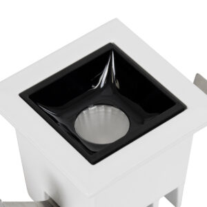 GloboStar® LUMINAR SUPERIOR 60314 Χωνευτό LED Spot Downlight TrimLess 2W 280lm 36° AC 220-240V IP20 Μ4.3 x Π4.3 x Υ4.5cm – Λευκό με Μαύρο Κάτοπτρο – Φυσικό Λευκό 4500K – Bridgelux High Lumen Chip Gen2 – TÜV Certified Driver – 5 Years Warranty