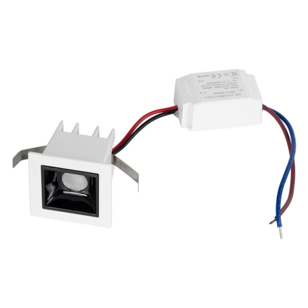 GloboStar® LUMINAR SUPERIOR 60314 Χωνευτό LED Spot Downlight TrimLess 2W 280lm 36° AC 220-240V IP20 Μ4.3 x Π4.3 x Υ4.5cm – Λευκό με Μαύρο Κάτοπτρο – Φυσικό Λευκό 4500K – Bridgelux High Lumen Chip Gen2 – TÜV Certified Driver – 5 Years Warranty