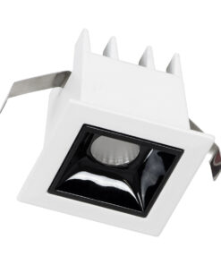 GloboStar® LUMINAR SUPERIOR 60315 Χωνευτό LED Spot Downlight TrimLess 2W 270lm 36° AC 220-240V IP20 Μ4.3 x Π4.3 x Υ4.5cm – Λευκό με Μαύρο Κάτοπτρο – Θερμό Λευκό 2700K – Bridgelux High Lumen Chip Gen2 – TÜV Certified Driver – 5 Years Warranty