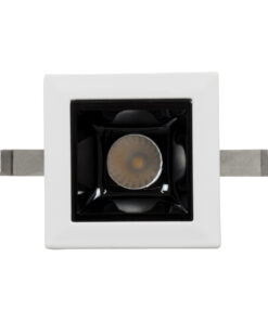 GloboStar® LUMINAR SUPERIOR 60315 Χωνευτό LED Spot Downlight TrimLess 2W 270lm 36° AC 220-240V IP20 Μ4.3 x Π4.3 x Υ4.5cm – Λευκό με Μαύρο Κάτοπτρο – Θερμό Λευκό 2700K – Bridgelux High Lumen Chip Gen2 – TÜV Certified Driver – 5 Years Warranty