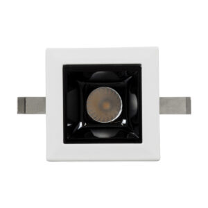 GloboStar® LUMINAR SUPERIOR 60315 Χωνευτό LED Spot Downlight TrimLess 2W 270lm 36° AC 220-240V IP20 Μ4.3 x Π4.3 x Υ4.5cm – Λευκό με Μαύρο Κάτοπτρο – Θερμό Λευκό 2700K – Bridgelux High Lumen Chip Gen2 – TÜV Certified Driver – 5 Years Warranty