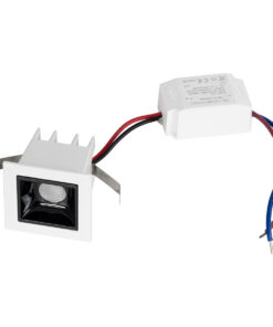 GloboStar® LUMINAR SUPERIOR 60315 Χωνευτό LED Spot Downlight TrimLess 2W 270lm 36° AC 220-240V IP20 Μ4.3 x Π4.3 x Υ4.5cm – Λευκό με Μαύρο Κάτοπτρο – Θερμό Λευκό 2700K – Bridgelux High Lumen Chip Gen2 – TÜV Certified Driver – 5 Years Warranty