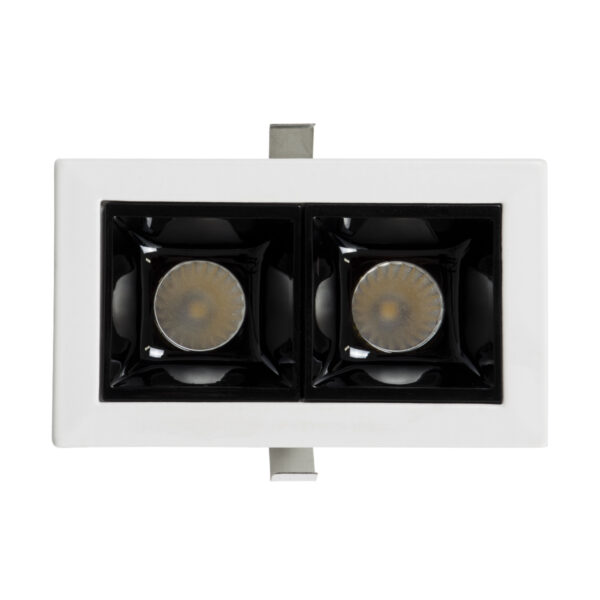 GloboStar® LUMINAR SUPERIOR 60316 Χωνευτό LED Spot Downlight TrimLess 4W 560lm 36° AC 220-240V IP20 Μ7.5 x Π4.3 x Υ4.5cm – Λευκό με Μαύρο Κάτοπτρο – Φυσικό Λευκό 4500K – Bridgelux High Lumen Chip Gen2 – TÜV Certified Driver – 5 Years Warranty