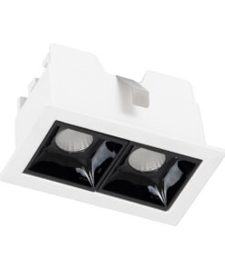 GloboStar® LUMINAR SUPERIOR 60317 Χωνευτό LED Spot Downlight TrimLess 4W 540lm 36° AC 220-240V IP20 Μ7.5 x Π4.3 x Υ4.5cm – Λευκό με Μαύρο Κάτοπτρο – Θερμό Λευκό 2700K – Bridgelux High Lumen Chip Gen2 – TÜV Certified Driver – 5 Years Warranty