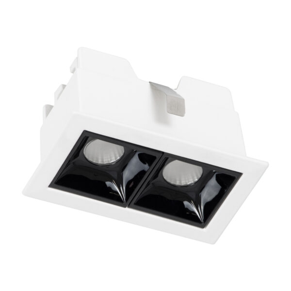 GloboStar® LUMINAR SUPERIOR 60317 Χωνευτό LED Spot Downlight TrimLess 4W 540lm 36° AC 220-240V IP20 Μ7.5 x Π4.3 x Υ4.5cm – Λευκό με Μαύρο Κάτοπτρο – Θερμό Λευκό 2700K – Bridgelux High Lumen Chip Gen2 – TÜV Certified Driver – 5 Years Warranty