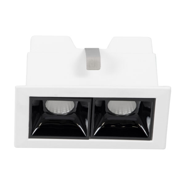 GloboStar® LUMINAR SUPERIOR 60317 Χωνευτό LED Spot Downlight TrimLess 4W 540lm 36° AC 220-240V IP20 Μ7.5 x Π4.3 x Υ4.5cm – Λευκό με Μαύρο Κάτοπτρο – Θερμό Λευκό 2700K – Bridgelux High Lumen Chip Gen2 – TÜV Certified Driver – 5 Years Warranty
