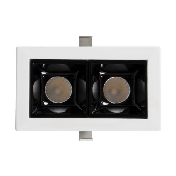 GloboStar® LUMINAR SUPERIOR 60317 Χωνευτό LED Spot Downlight TrimLess 4W 540lm 36° AC 220-240V IP20 Μ7.5 x Π4.3 x Υ4.5cm – Λευκό με Μαύρο Κάτοπτρο – Θερμό Λευκό 2700K – Bridgelux High Lumen Chip Gen2 – TÜV Certified Driver – 5 Years Warranty