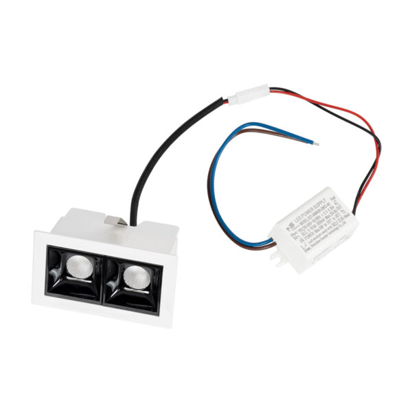 GloboStar® LUMINAR SUPERIOR 60317 Χωνευτό LED Spot Downlight TrimLess 4W 540lm 36° AC 220-240V IP20 Μ7.5 x Π4.3 x Υ4.5cm – Λευκό με Μαύρο Κάτοπτρο – Θερμό Λευκό 2700K – Bridgelux High Lumen Chip Gen2 – TÜV Certified Driver – 5 Years Warranty
