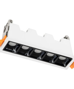 GloboStar® LUMINAR SUPERIOR 60318 Χωνευτό LED Spot Downlight TrimLess 10W 1400lm 36° AC 220-240V IP20 Μ14.8 x Π4.3 x Υ4.5cm – Λευκό με Μαύρο Κάτοπτρο – Φυσικό Λευκό 4500K – Bridgelux High Lumen Chip Gen2 – TÜV Certified Driver – 5 Years Warranty