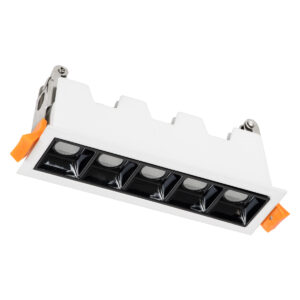 GloboStar® LUMINAR SUPERIOR 60318 Χωνευτό LED Spot Downlight TrimLess 10W 1400lm 36° AC 220-240V IP20 Μ14.8 x Π4.3 x Υ4.5cm – Λευκό με Μαύρο Κάτοπτρο – Φυσικό Λευκό 4500K – Bridgelux High Lumen Chip Gen2 – TÜV Certified Driver – 5 Years Warranty