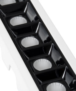 GloboStar® LUMINAR SUPERIOR 60318 Χωνευτό LED Spot Downlight TrimLess 10W 1400lm 36° AC 220-240V IP20 Μ14.8 x Π4.3 x Υ4.5cm – Λευκό με Μαύρο Κάτοπτρο – Φυσικό Λευκό 4500K – Bridgelux High Lumen Chip Gen2 – TÜV Certified Driver – 5 Years Warranty