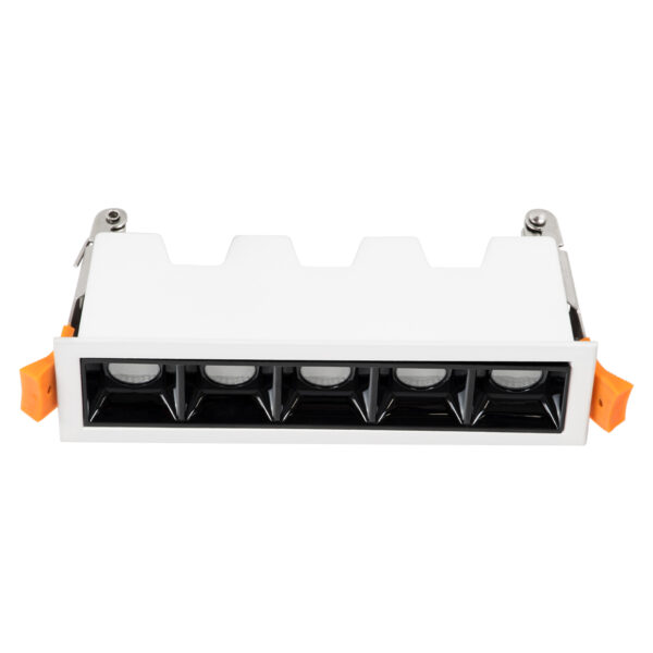 GloboStar® LUMINAR SUPERIOR 60319 Χωνευτό LED Spot Downlight TrimLess 10W 1350lm 36° AC 220-240V IP20 Μ14.8 x Π4.3 x Υ4.5cm – Λευκό με Μαύρο Κάτοπτρο – Θερμό Λευκό 2700K – Bridgelux High Lumen Chip Gen2 – TÜV Certified Driver – 5 Years Warranty