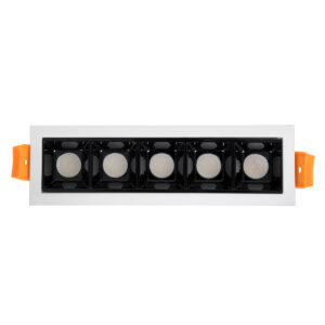 GloboStar® LUMINAR SUPERIOR 60319 Χωνευτό LED Spot Downlight TrimLess 10W 1350lm 36° AC 220-240V IP20 Μ14.8 x Π4.3 x Υ4.5cm – Λευκό με Μαύρο Κάτοπτρο – Θερμό Λευκό 2700K – Bridgelux High Lumen Chip Gen2 – TÜV Certified Driver – 5 Years Warranty