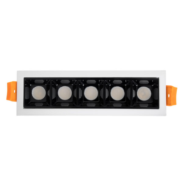 GloboStar® LUMINAR SUPERIOR 60319 Χωνευτό LED Spot Downlight TrimLess 10W 1350lm 36° AC 220-240V IP20 Μ14.8 x Π4.3 x Υ4.5cm – Λευκό με Μαύρο Κάτοπτρο – Θερμό Λευκό 2700K – Bridgelux High Lumen Chip Gen2 – TÜV Certified Driver – 5 Years Warranty