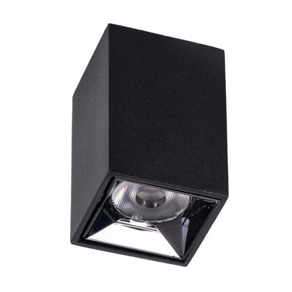 GloboStar® LUMINAR SUPERIOR 60321 Επιφανειακό LED Spot Downlight TrimLess 3W 405lm 36° AC 220-240V IP20 Μ4.2 x Π4.2 x Υ6.6cm – Μαύρο με Κάτοπτρο Χρωμίου – Θερμό Λευκό 2700K – Bridgelux High Lumen Chip Gen2 – TÜV Certified Driver – 5 Years Warranty