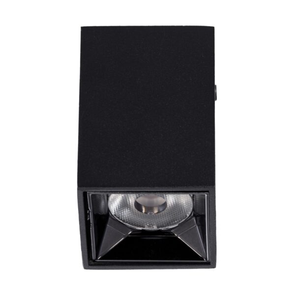 GloboStar® LUMINAR SUPERIOR 60321 Επιφανειακό LED Spot Downlight TrimLess 3W 405lm 36° AC 220-240V IP20 Μ4.2 x Π4.2 x Υ6.6cm – Μαύρο με Κάτοπτρο Χρωμίου – Θερμό Λευκό 2700K – Bridgelux High Lumen Chip Gen2 – TÜV Certified Driver – 5 Years Warranty