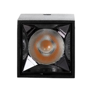 GloboStar® LUMINAR SUPERIOR 60321 Επιφανειακό LED Spot Downlight TrimLess 3W 405lm 36° AC 220-240V IP20 Μ4.2 x Π4.2 x Υ6.6cm – Μαύρο με Κάτοπτρο Χρωμίου – Θερμό Λευκό 2700K – Bridgelux High Lumen Chip Gen2 – TÜV Certified Driver – 5 Years Warranty