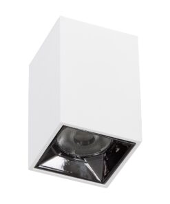 GloboStar® LUMINAR SUPERIOR 60322 Επιφανειακό LED Spot Downlight TrimLess 3W 420lm 36° AC 220-240V IP20 Μ4.2 x Π4.2 x Υ6.6cm – Λευκό με Κάτοπτρο Χρωμίου – Φυσικό Λευκό 4500K – Bridgelux High Lumen Chip Gen2 – TÜV Certified Driver – 5 Years Warranty