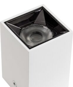 GloboStar® LUMINAR SUPERIOR 60322 Επιφανειακό LED Spot Downlight TrimLess 3W 420lm 36° AC 220-240V IP20 Μ4.2 x Π4.2 x Υ6.6cm – Λευκό με Κάτοπτρο Χρωμίου – Φυσικό Λευκό 4500K – Bridgelux High Lumen Chip Gen2 – TÜV Certified Driver – 5 Years Warranty