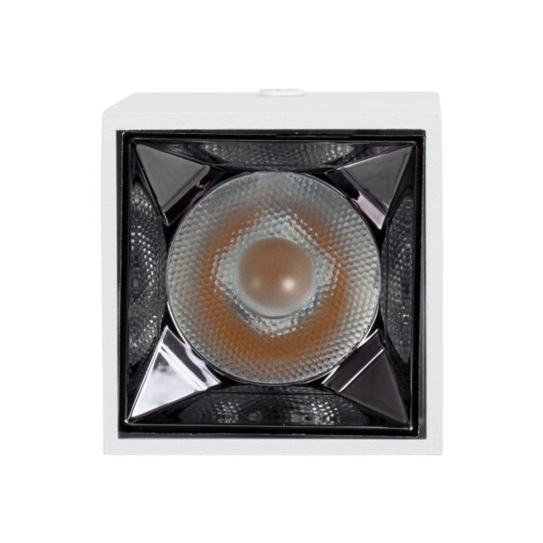 GloboStar® LUMINAR SUPERIOR 60323 Επιφανειακό LED Spot Downlight TrimLess 3W 405lm 36° AC 220-240V IP20 Μ4.2 x Π4.2 x Υ6.6cm – Λευκό με Κάτοπτρο Χρωμίου – Θερμό Λευκό 2700K – Bridgelux High Lumen Chip Gen2 – TÜV Certified Driver – 5 Years Warranty