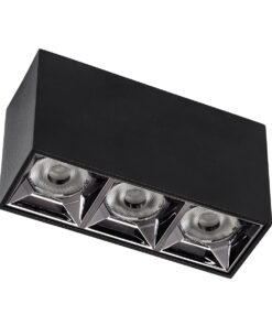 GloboStar® LUMINAR SUPERIOR 60324 Επιφανειακό LED Spot Downlight TrimLess 12W 1680lm 36° AC 220-240V IP20 Μ11.8 x Π4.2 x Υ6.6cm – Μαύρο με Κάτοπτρο Χρωμίου – Φυσικό Λευκό 4500K – Bridgelux High Lumen Chip Gen2 – TÜV Certified Driver – 5 Years Warranty