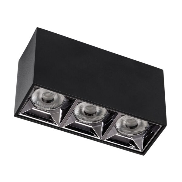 GloboStar® LUMINAR SUPERIOR 60324 Επιφανειακό LED Spot Downlight TrimLess 12W 1680lm 36° AC 220-240V IP20 Μ11.8 x Π4.2 x Υ6.6cm – Μαύρο με Κάτοπτρο Χρωμίου – Φυσικό Λευκό 4500K – Bridgelux High Lumen Chip Gen2 – TÜV Certified Driver – 5 Years Warranty
